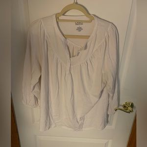 Croft And Barrow Tunic Top Women's 3/4 Sleeve Cotton Blend - Large